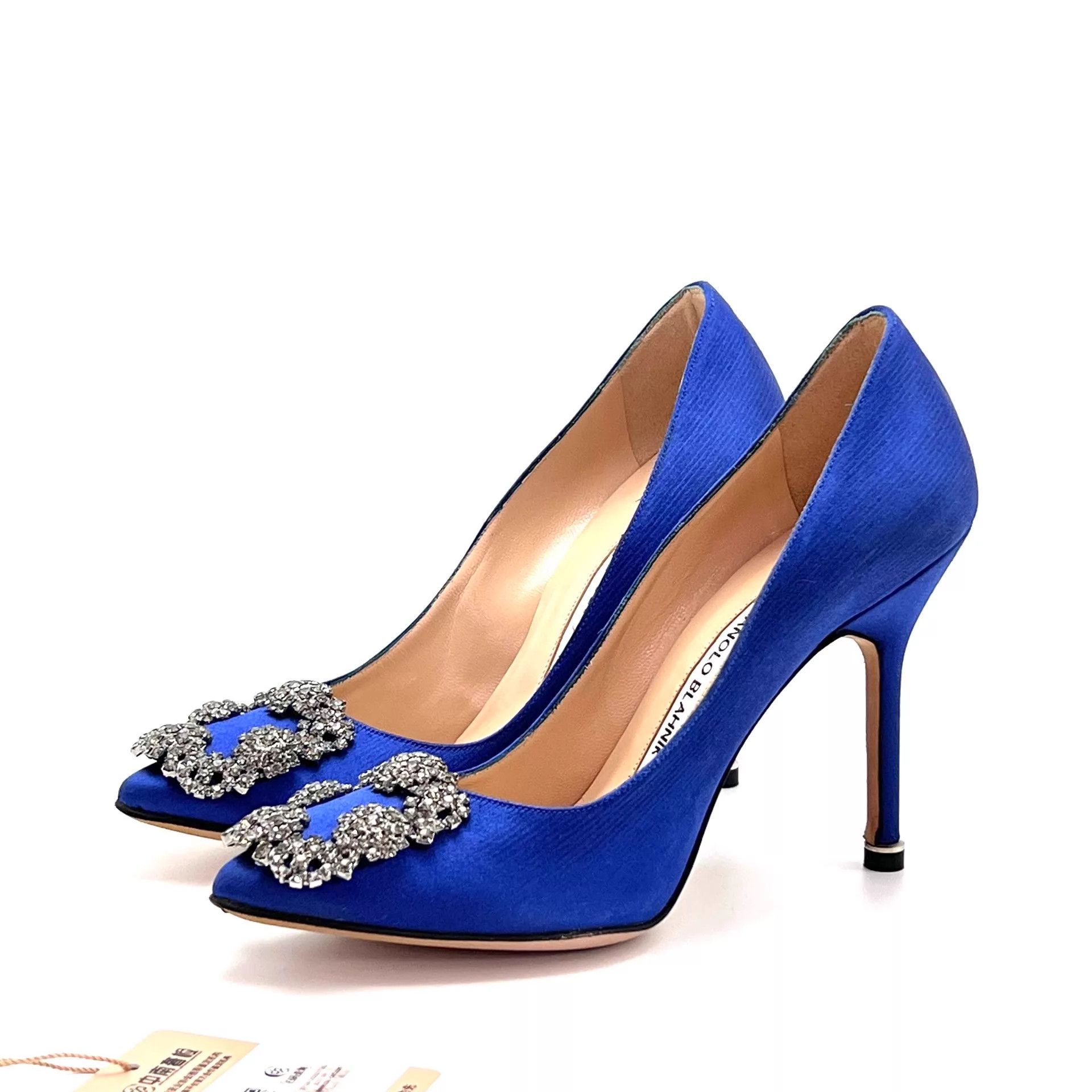 Manolo Blahnik Manolo Blahnik Satin Crystal Buckle Heels 35 Size US 4.5 / IT 34.5 - 5 Thumbnail