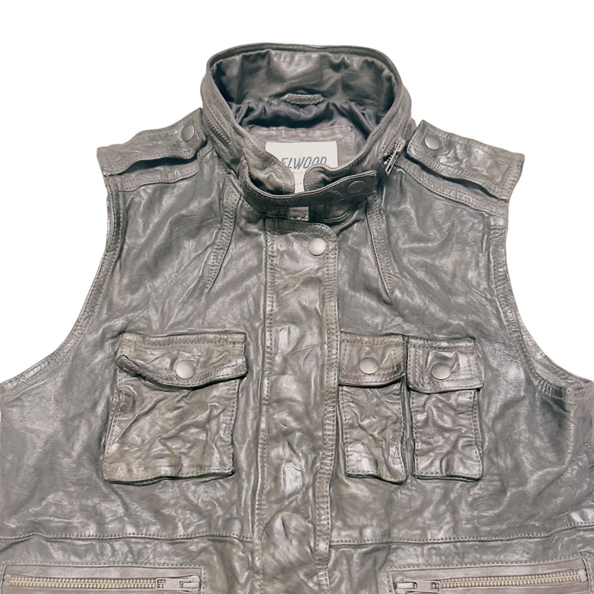 Elwood Elwood Biker Leather Vest Cargo Size M / US 6-8 / IT 42-44 - 2 Thumbnail