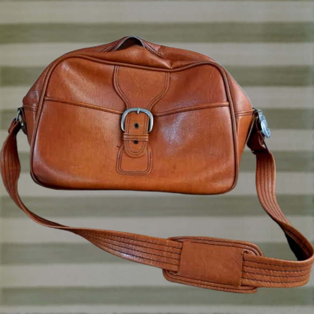 Sears VINTAGE Sears Brown Leather Personal Shoulder Travel Bag EUC Size ONE SIZE - 1 Thumbnail
