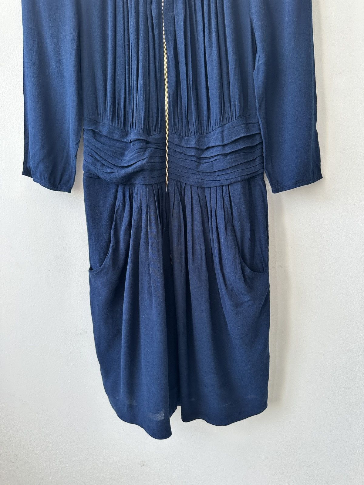 Sandro Sandro Paris blue zip midi dress viscose Size S / US 4 / IT 40 - 4 Thumbnail