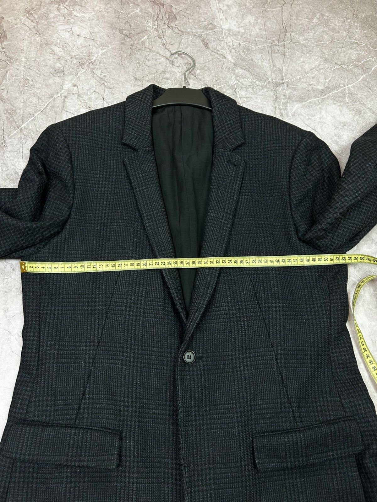 Allsaints All Saints Forty Two Wool Blazer Mens L Coat Leather Trim Size US L / EU 52-54 / 3 - 13 Thumbnail