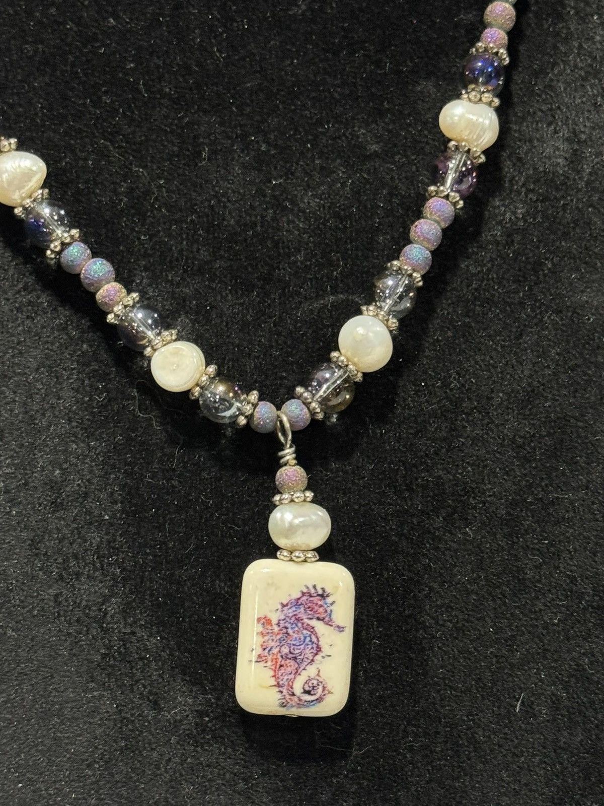 Jewelry Genuine Fresh Water Pearl with Sea horse necklace Size ONE SIZE - 10 Thumbnail