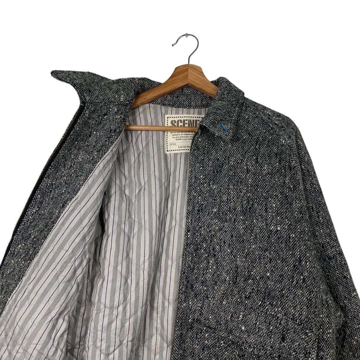 Japanese Brand SCENE Wool Collared Casual Bomber Jacket #2076-C90 Size US L / EU 52-54 / 3 - 10 Thumbnail