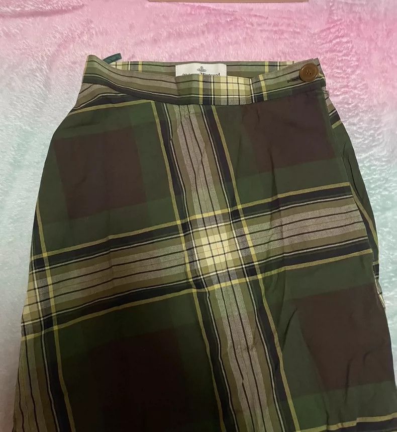 Vivienne Westwood Vivienne Westwood Green checkered high waist skirt Size 25" / US 0 / IT 36 - 3 Thumbnail