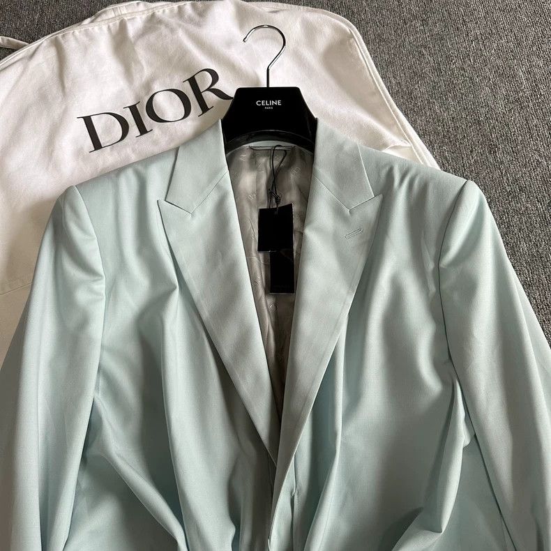 Dior Dior size 48 Mint green ribbon wool suit suit Size L / US 10 / IT 46 - 2 Thumbnail