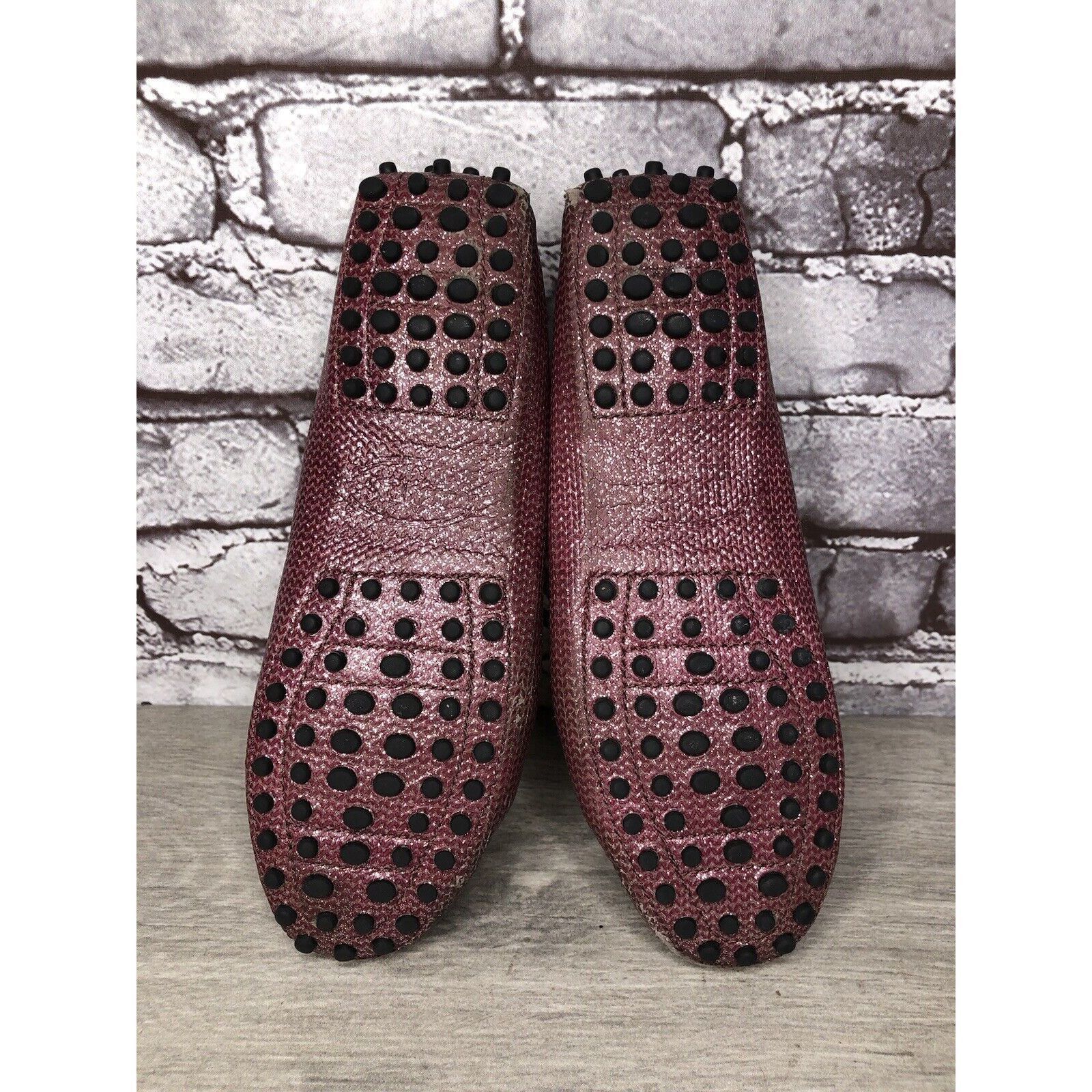 Tod's TODS Pink Metallic Leather Moccasins Driver Loafers Flats Wo Size US 5 / IT 35 - 15 Thumbnail
