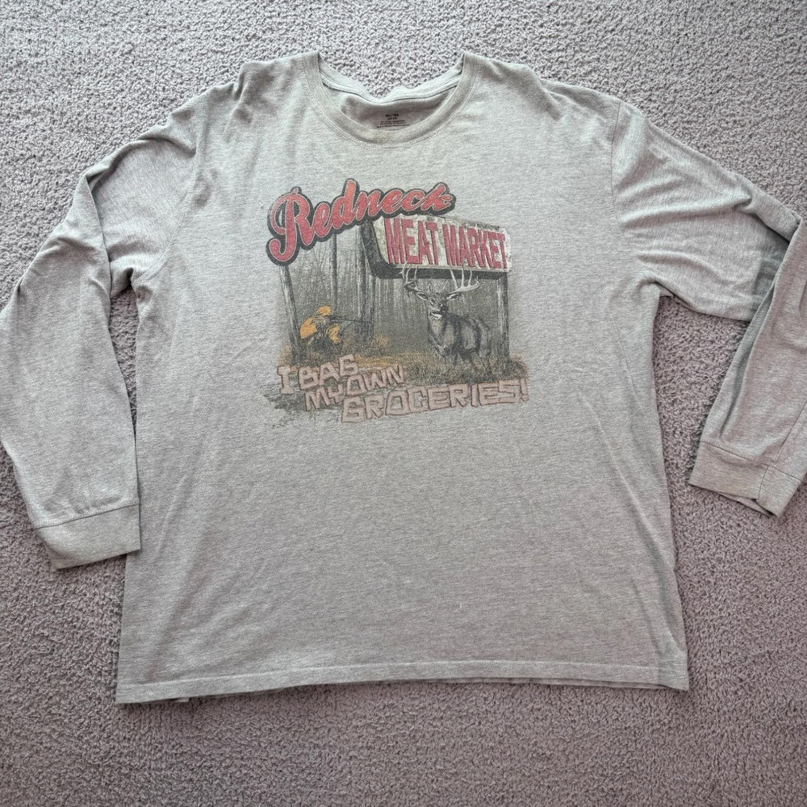 Other Redneck Meat Market Hunting T Shirt Mens 2XL Gray Size US XXL / EU 58 / 5 - 1 Thumbnail