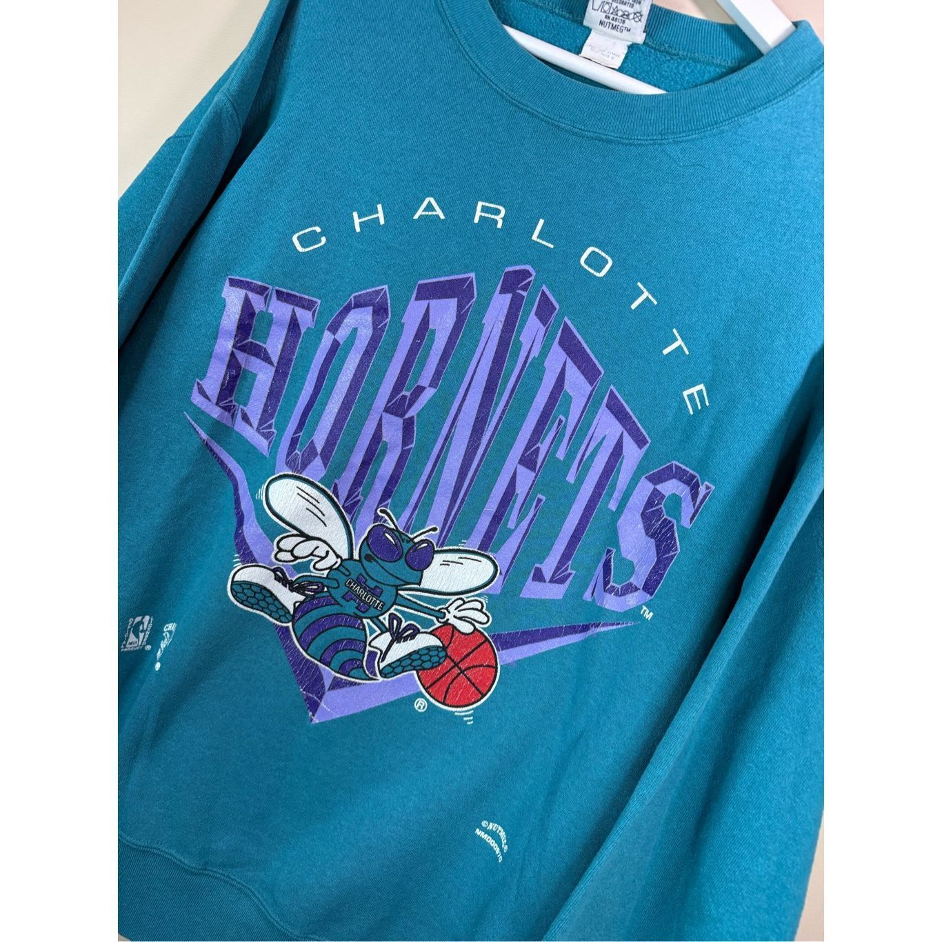 Nutmeg Size L - Vintage 1990s Charlotte Hornets Nutmeg Sweatshirt C Size US L / EU 52-54 / 3 - 4 Thumbnail