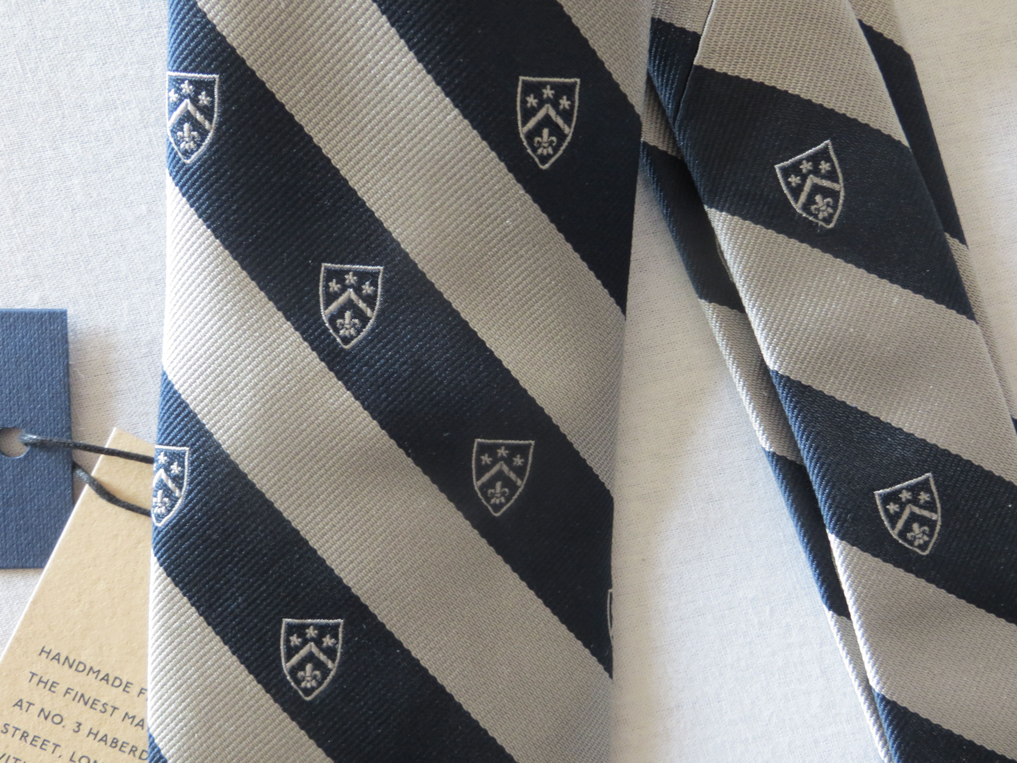 Drake's SHEILD & STRIPE RAW EDGE TIE Size ONE SIZE - 2 Thumbnail
