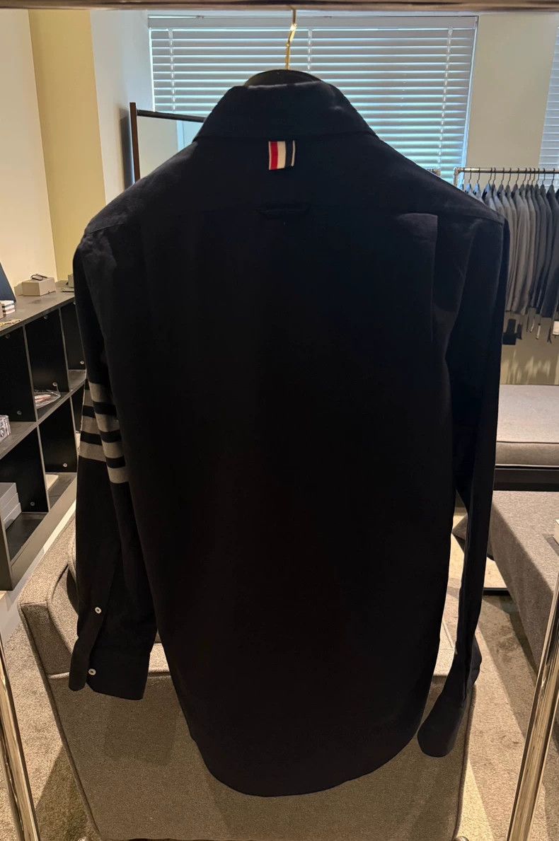 Thom Browne Thom Browne size2 Classic four-barrel shirt, blue and black Size US M / EU 48-50 / 2 - 2 Thumbnail