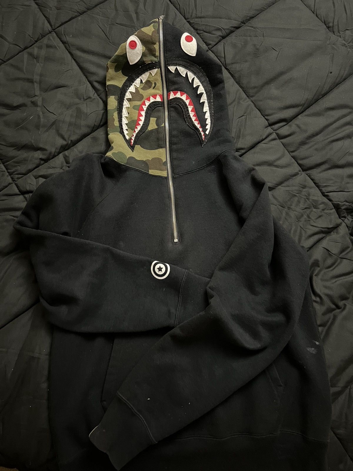 Bape 1st Camo Shark Half Zip Hoodie Size US M / EU 48-50 / 2 - 2 Thumbnail