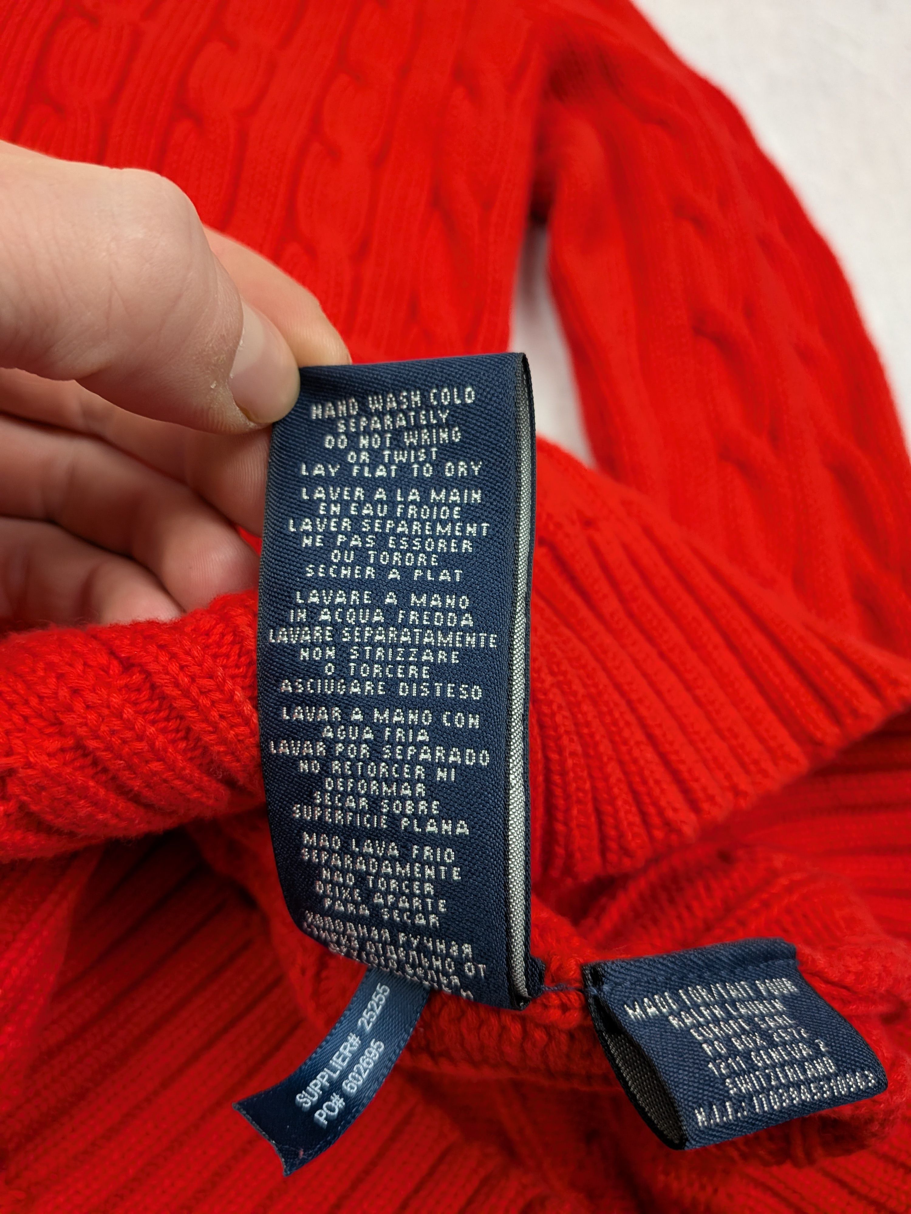 Ralph Lauren Ralph Lauren Sport V-Neck Red Waffle Knit Sweater Size XS Size XS / US 0-2 / IT 36-38 - 10 Thumbnail