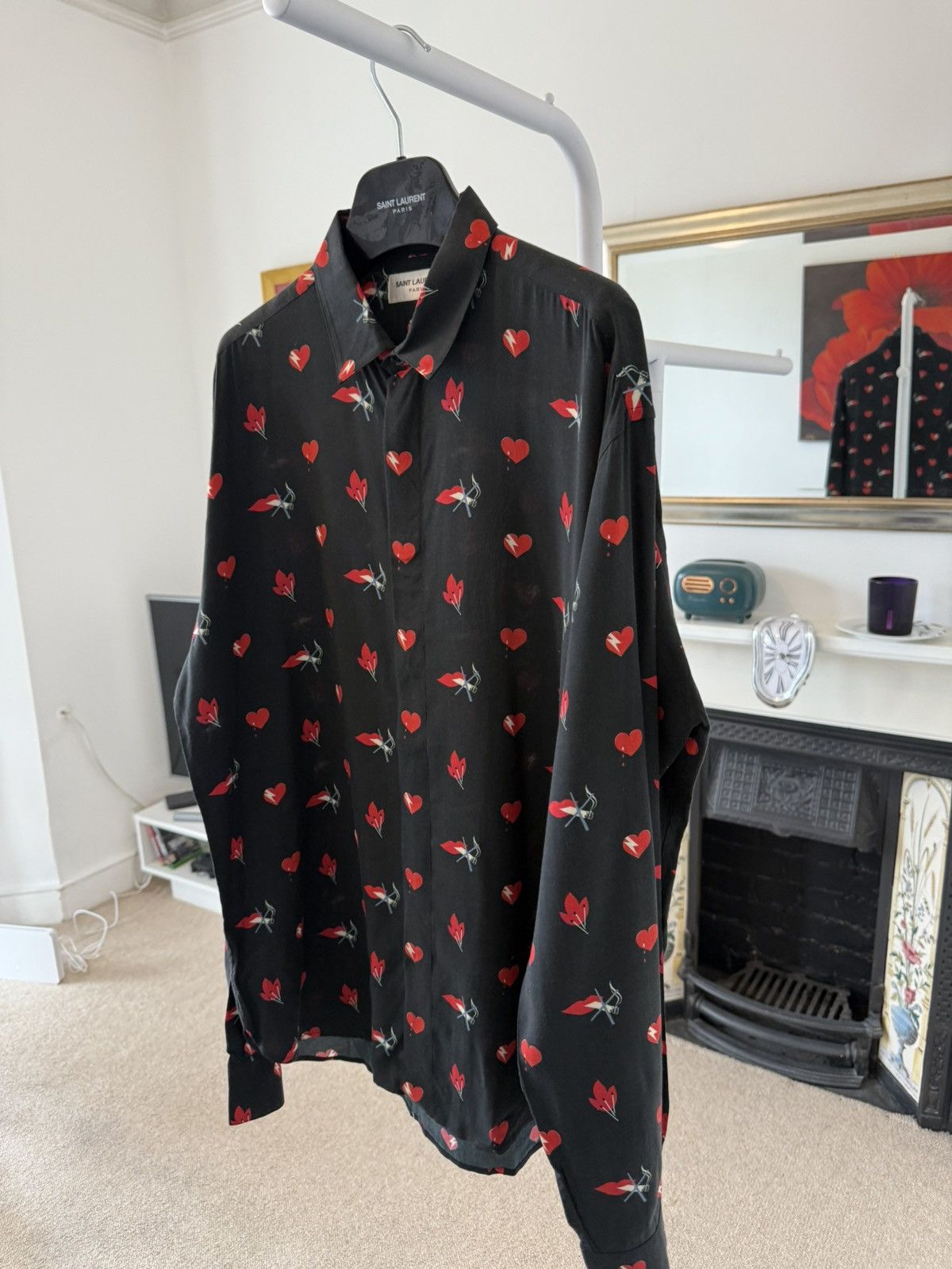 Saint Laurent Paris Saint Laurent No Smoking Viscose Shirt Size US XL / EU 56 / 4 - 3 Thumbnail
