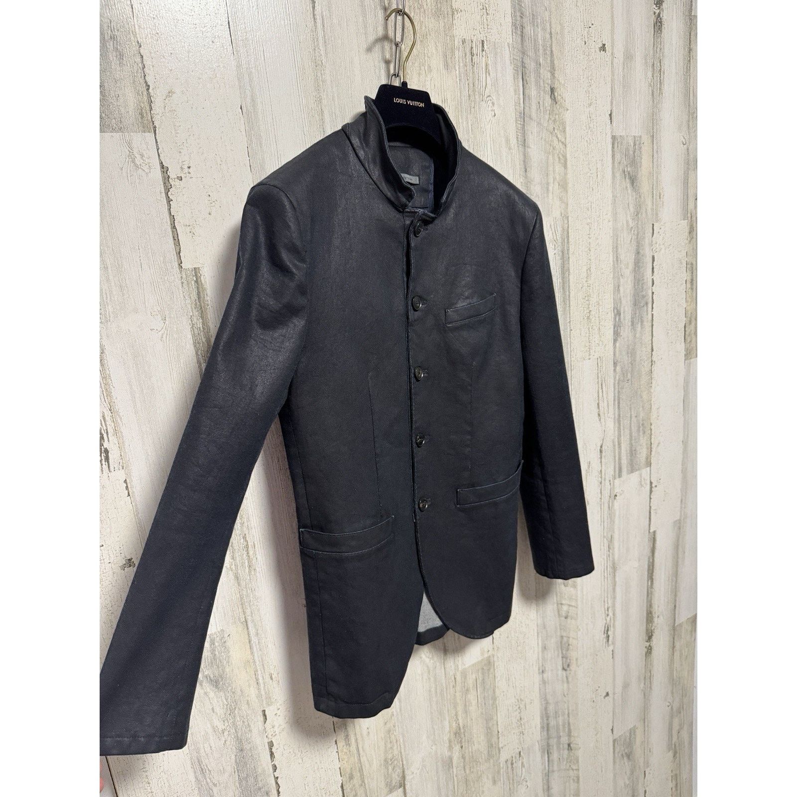 John Varvatos John Varvatos BRIA Blue Waxed Lightweight Moto Jacket Size US S / EU 44-46 / 1 - 11 Thumbnail