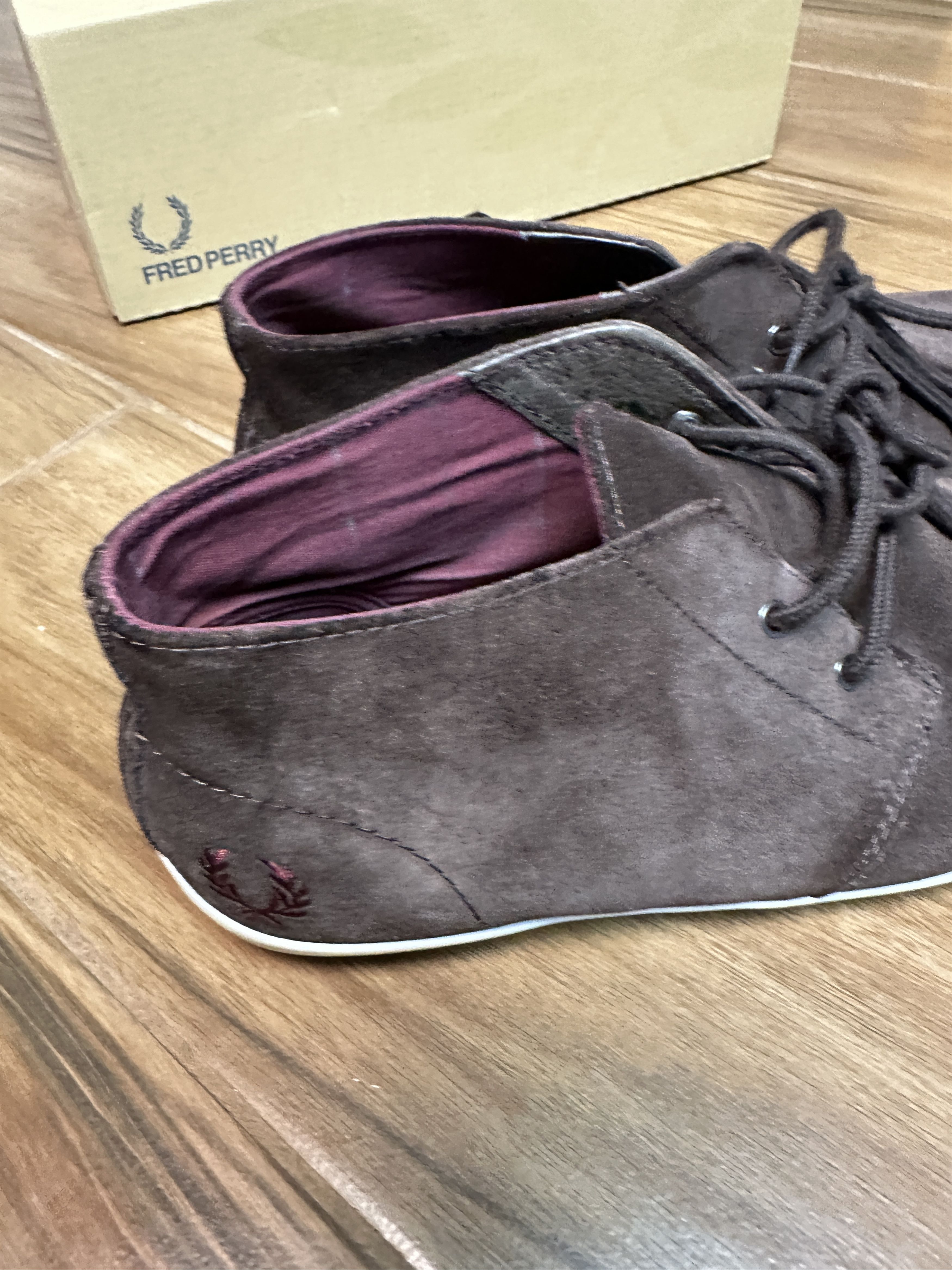 Fred Perry Fred Perry Byron Men's Mid Suede Dark Chocolate Shoes Size US 9 / EU 42 - 3 Thumbnail