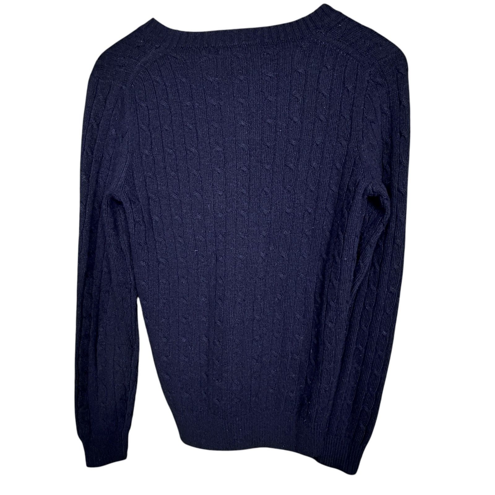 J.Crew J. Crew Women's Small V-Neck Wool Blend Cable Knit Sweater Size S / US 4 / IT 40 - 2 Thumbnail
