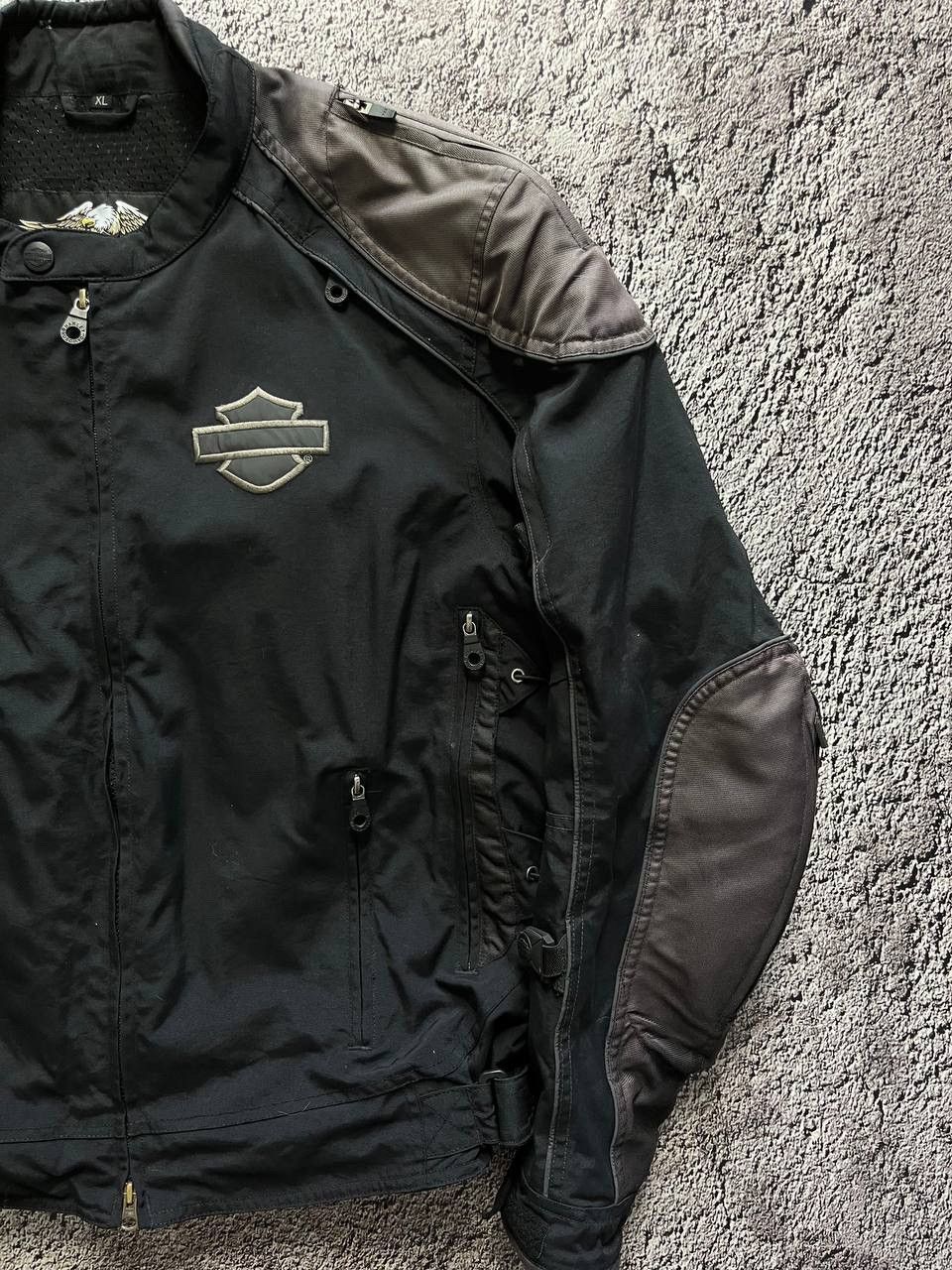 Harley Davidson × Vintage Herley Davidson Jacket Men's Black Gray Armor Reflective Size US XL / EU 56 / 4 - 4 Thumbnail