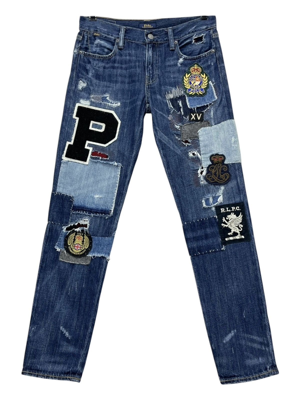 🔥POLO RALPH LAUREN Astor Slim Boyfried Fit Patchwork Denim
