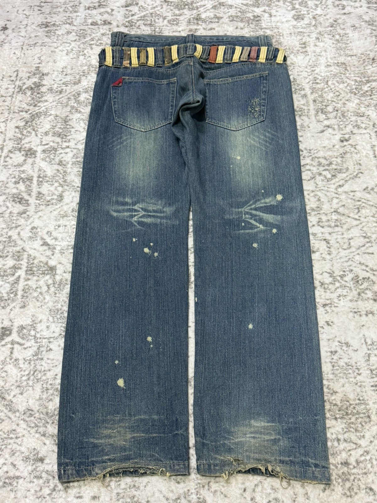 Hysteric Glamour Gumu International Japan Studded Pocket Double Waist Jeans Size US 33 - 2 Thumbnail
