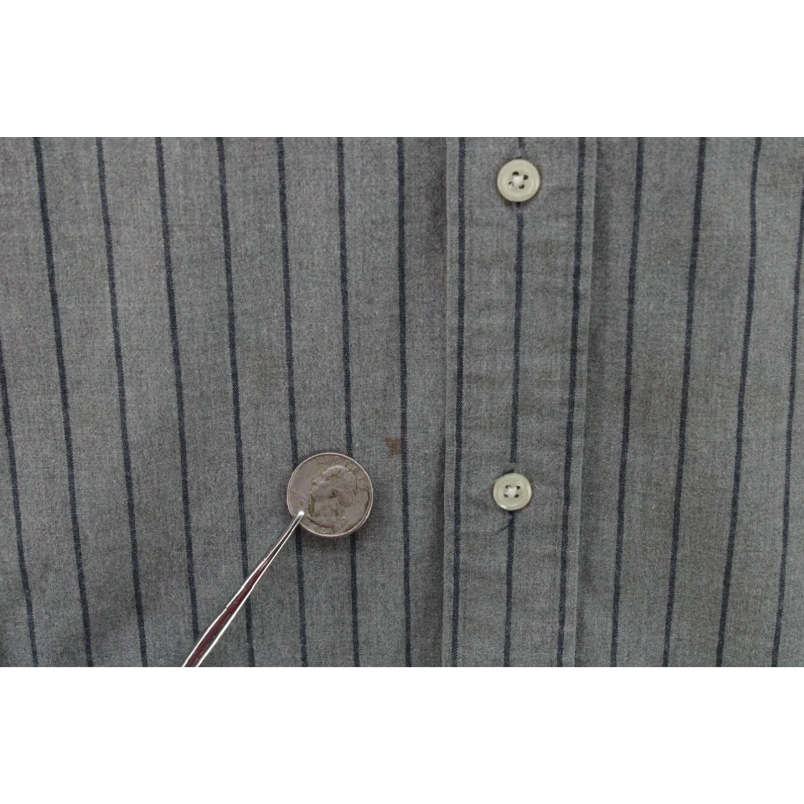 Polo Ralph Lauren VINTAGE Polo Ralph Lauren Blake Shirt Men's XL Gray Heavy Cotton Button-Up Long Sleeve Collared Striped Poney Logo 90s Designer City Preppy Workwear Size US XL / EU 56 / 4 - 2 Thumbnail
