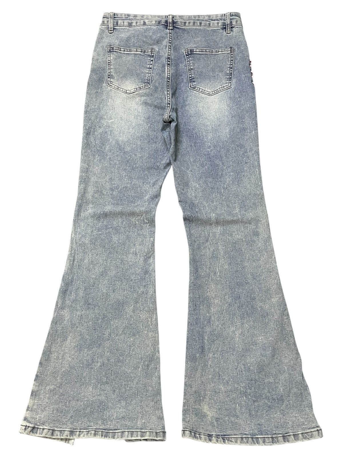 If Six Was Nine × LOWBOX × Le Grande Bleu (L.G.B.) Paneled Laces Flare Japanese Brand Vintage Jeans Size US 28 / EU 44 - 2 Thumbnail