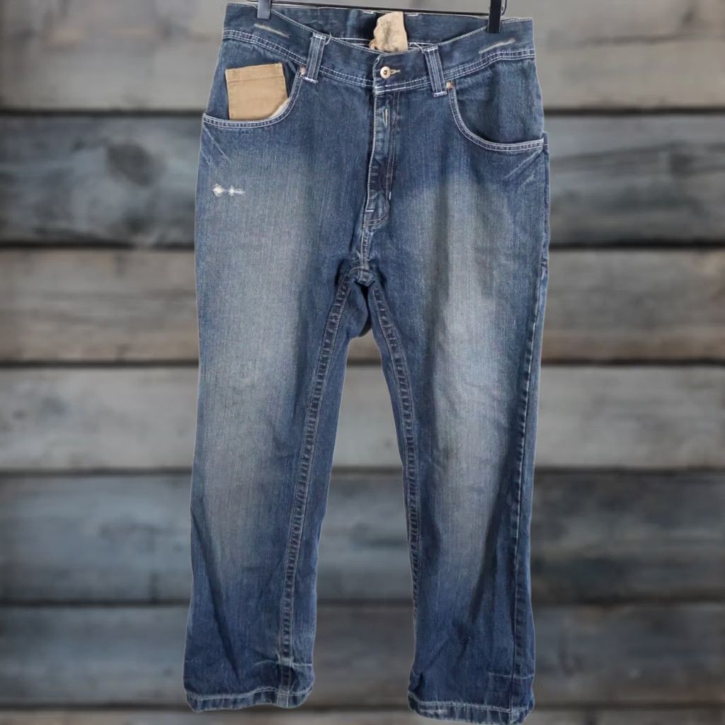 Southpole VINTAGE Southpole Jeans Men 32 x 30 Blue Denim Y2K Relaxed Fit VTG 34/32 Tag Straight 5-Pocket Design Jeans Mens Blue Denim 100% cotton Mid Rise Size US 33 - 1 Thumbnail