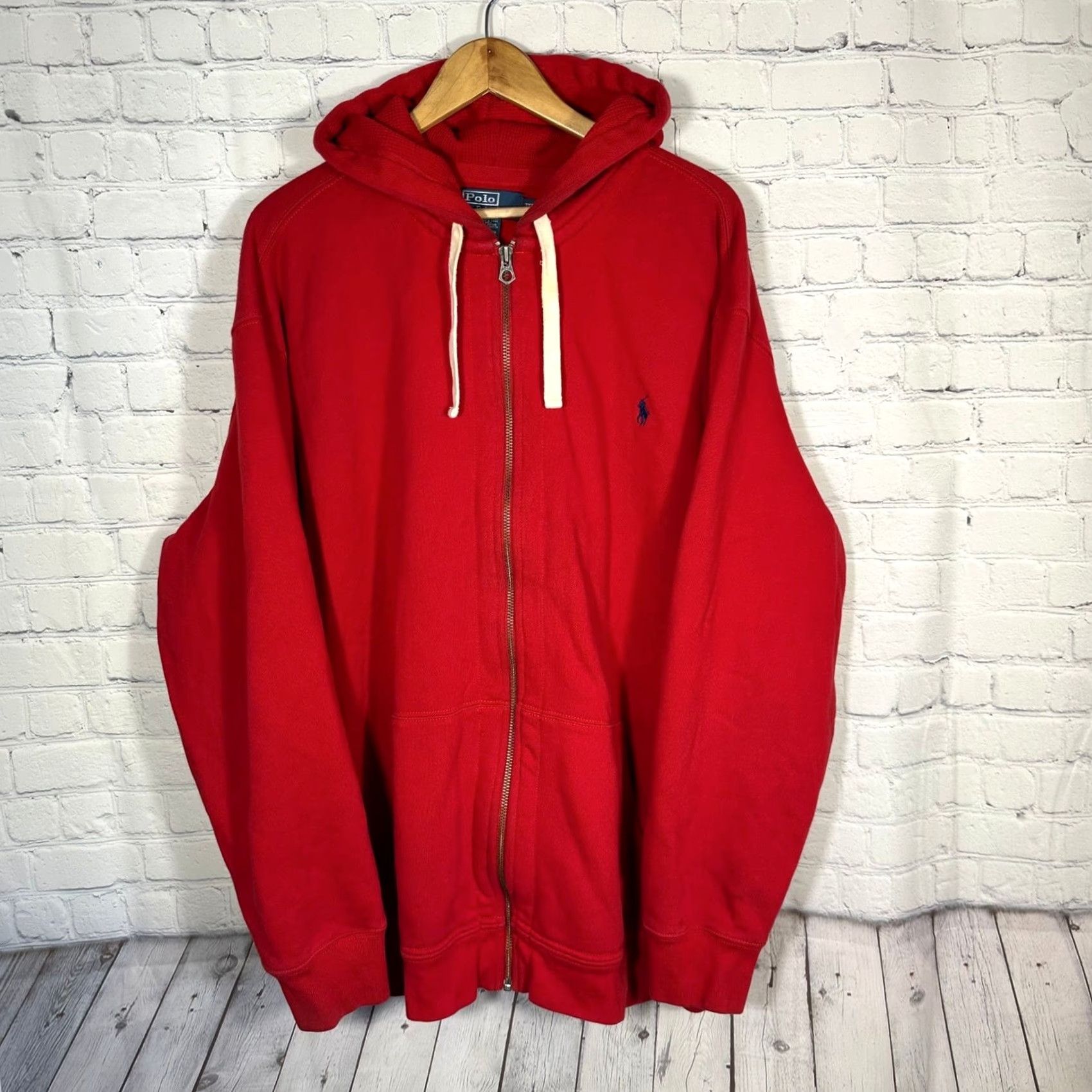 Polo Ralph Lauren Polo Ralph Lauren Hoodie 3XLT Tall Red Full Zip Waffle Lined Hood Sweatshirt Sweatshirt Size US XXL / EU 58 / 5 - 2 Thumbnail