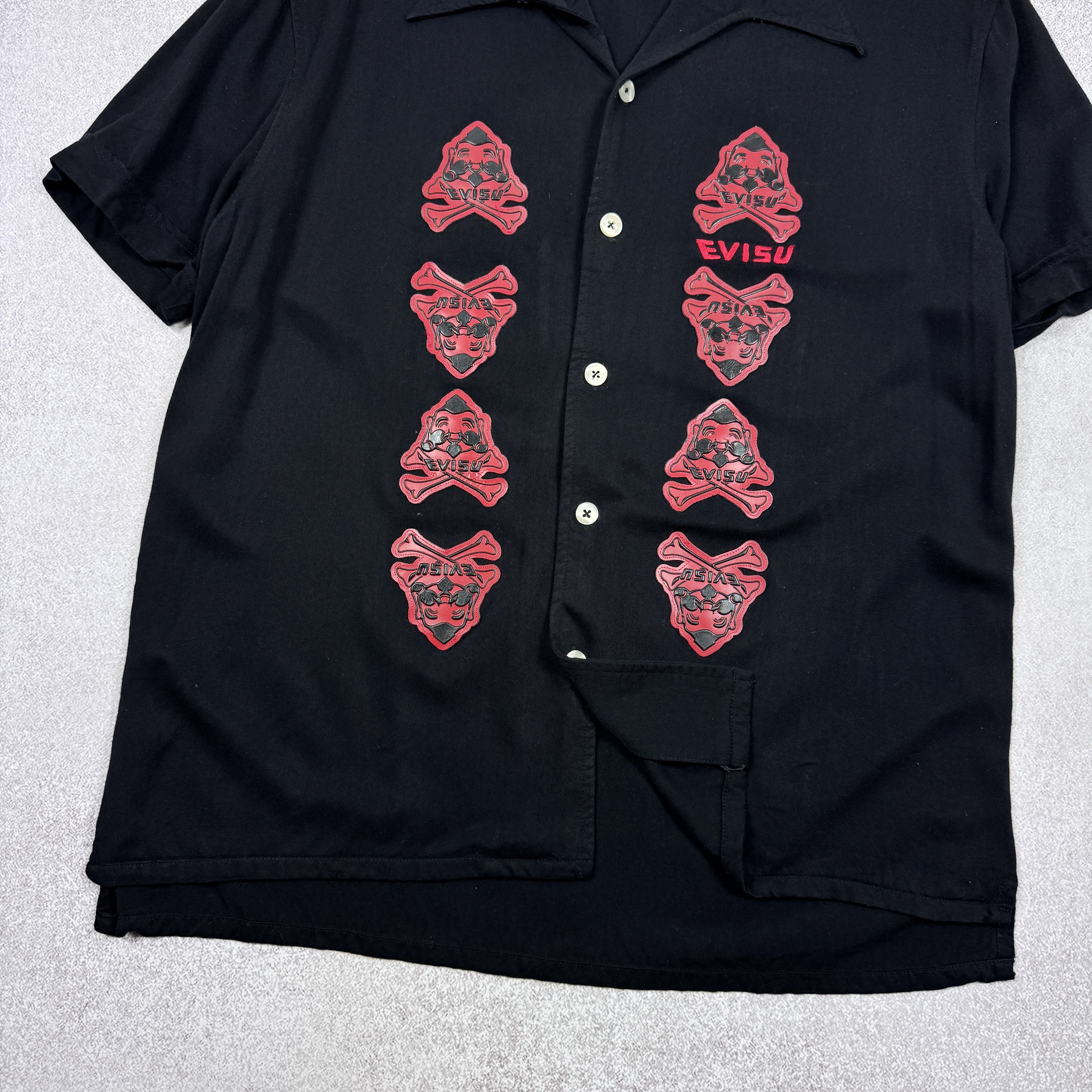 Evisu Evisu Japan Rayon Black Vintage Button Shortsleeve Shirt XL Size US L / EU 52-54 / 3 - 3 Thumbnail