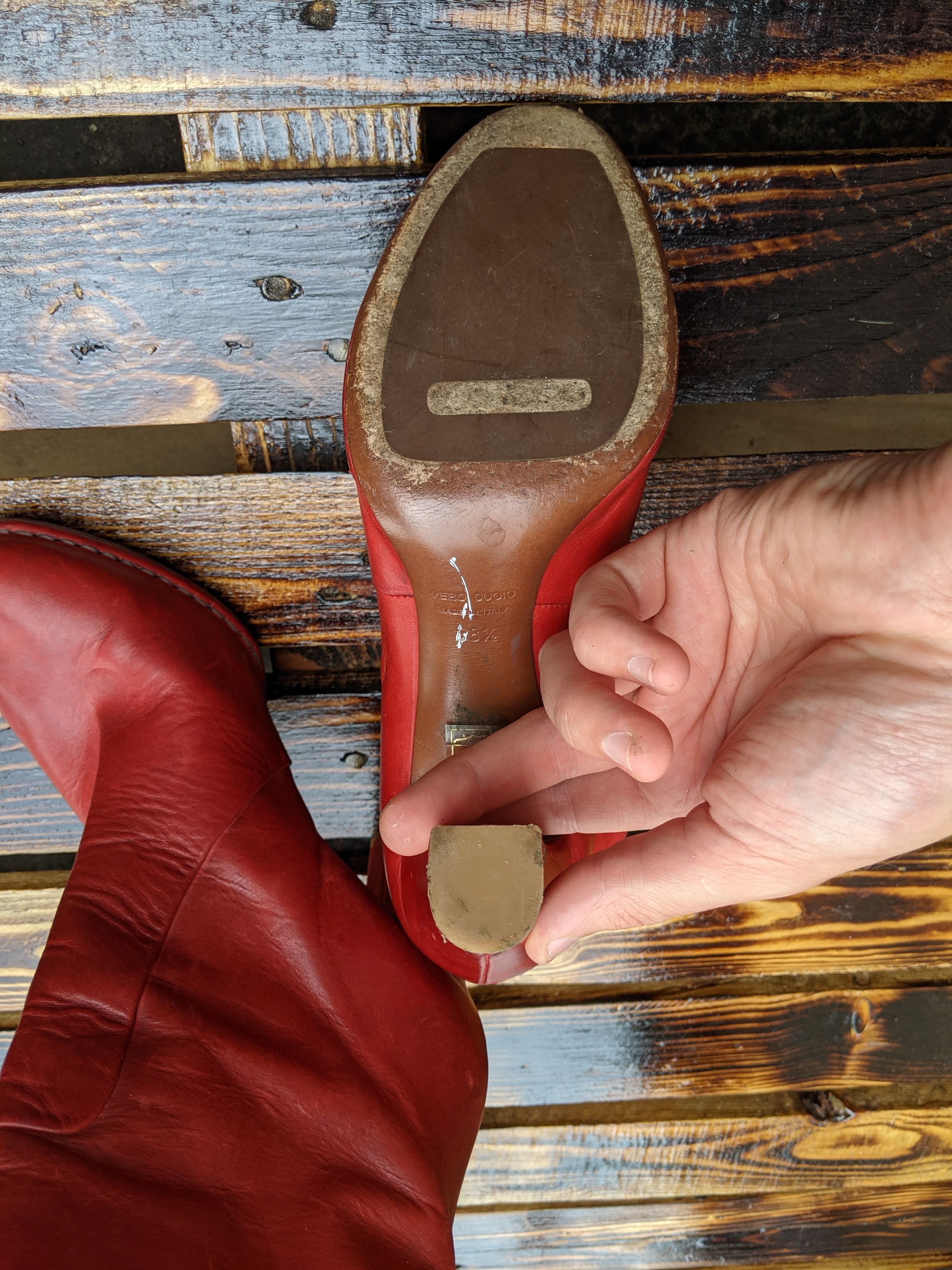 Genuine Leather × Vintage Roberto Del Carlo Red Leather Boots Size EU 38.5 US 7 Size US 8.5 / IT 38.5 - 11 Thumbnail