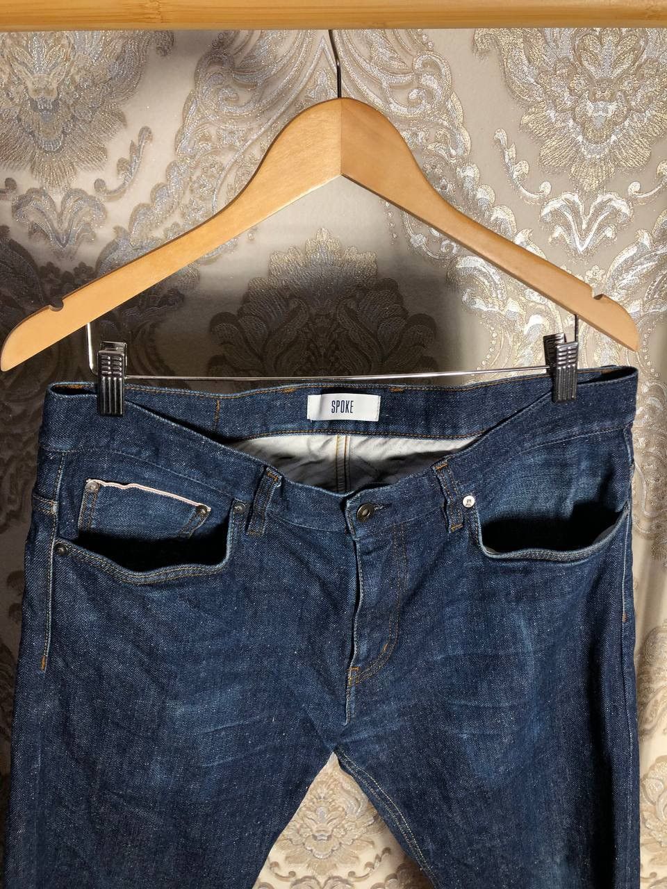 SPOKE × Vintage VERY RARE SPOKE DENIM JEANS DESIGNER SELVEDGE JAPAN STYLE Size US 35 - 2 Thumbnail