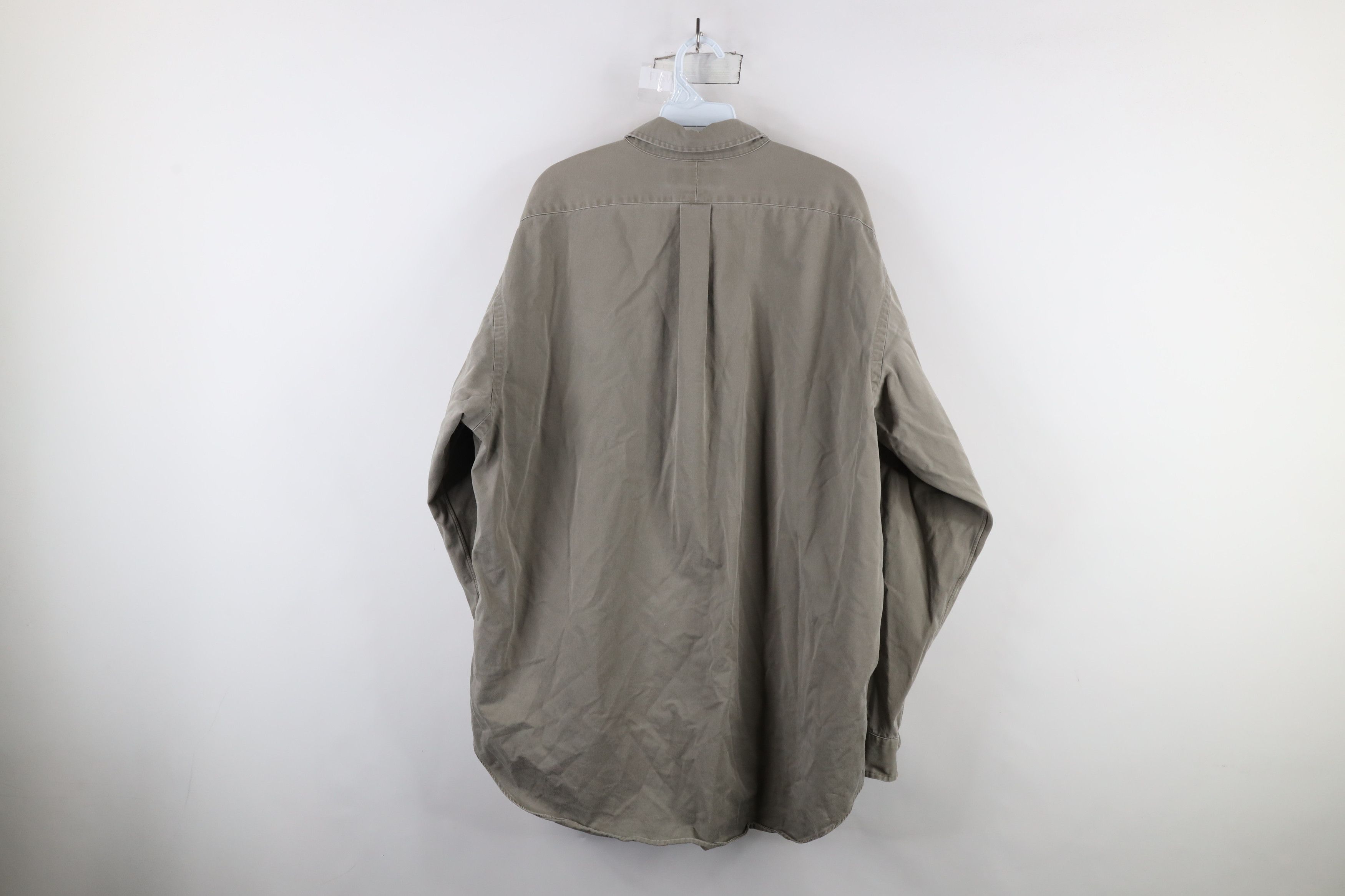 Ralph Lauren × Vintage Vintage 90s Ralph Lauren Twill Button Down Shirt Green Size US XL / EU 56 / 4 - 11 Thumbnail