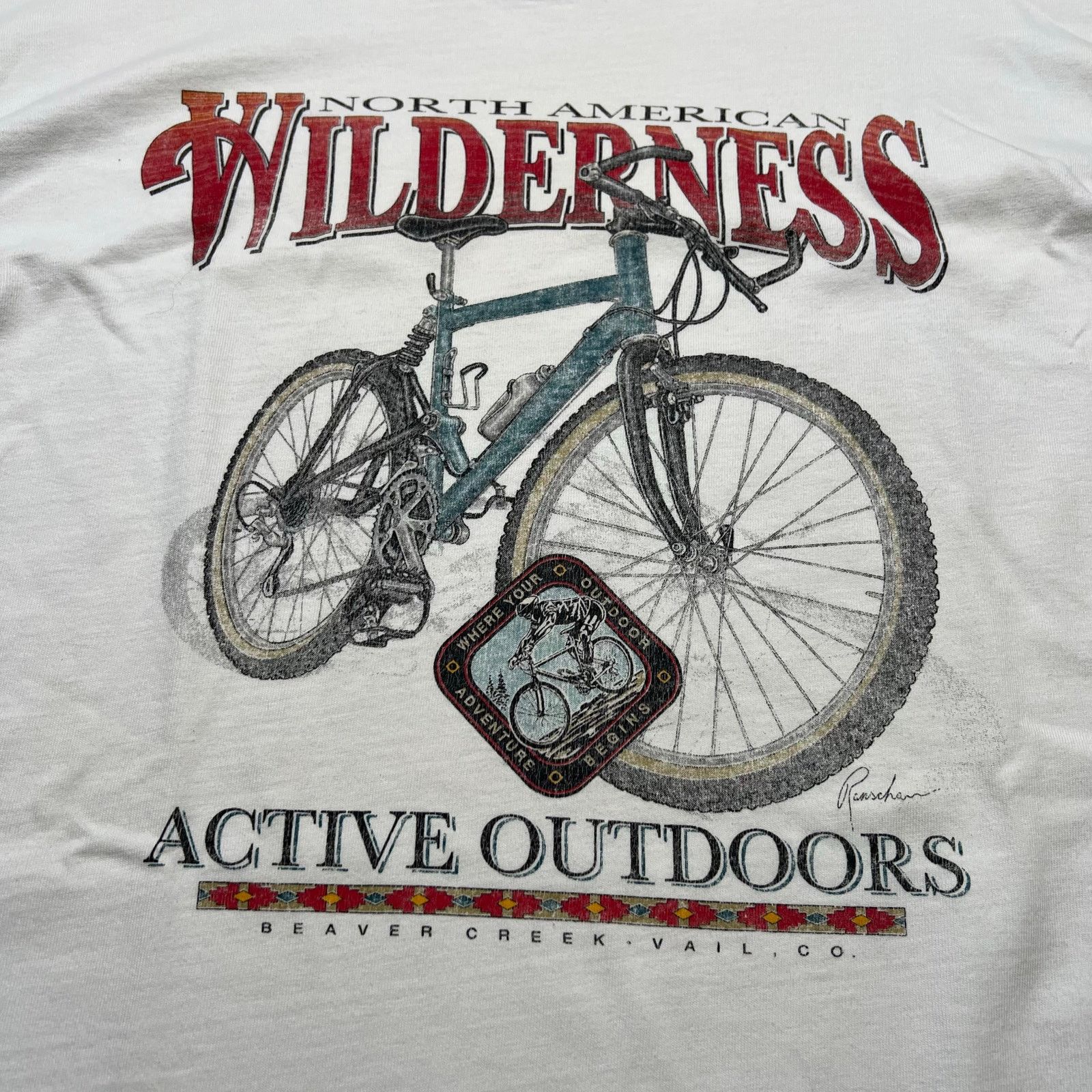 Vintage Vintage 90s North American Wilderness T shirt Outdoors Sz L Size US L / EU 52-54 / 3 - 2 Thumbnail