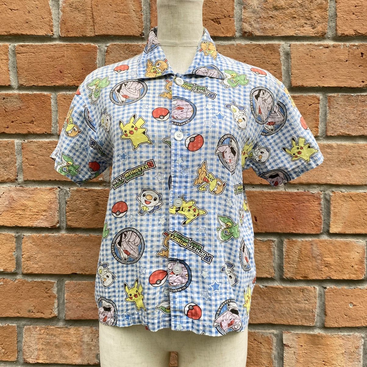Pokemon Blue Gingham Short Sleeve Shirt with Pokémon Print Size S / US 4 / IT 40 - 12 Thumbnail
