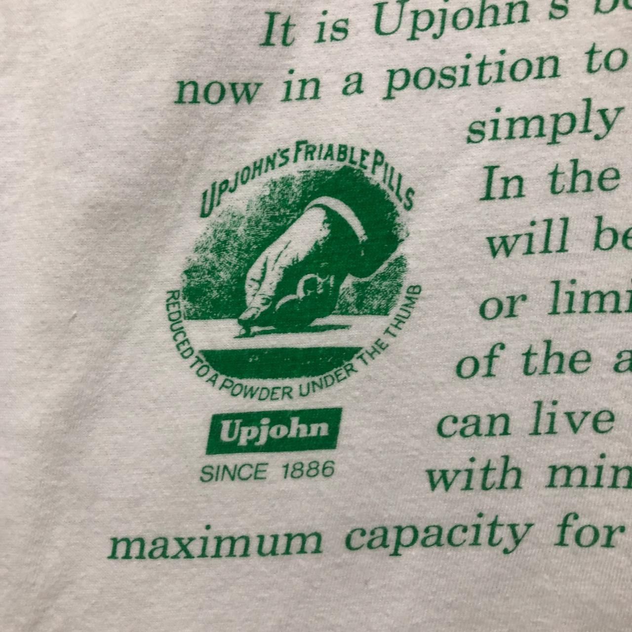 Vintage Vintage 90s Upjohn Friable Pills T-Shirt Size US L / EU 52-54 / 3 - 3 Thumbnail