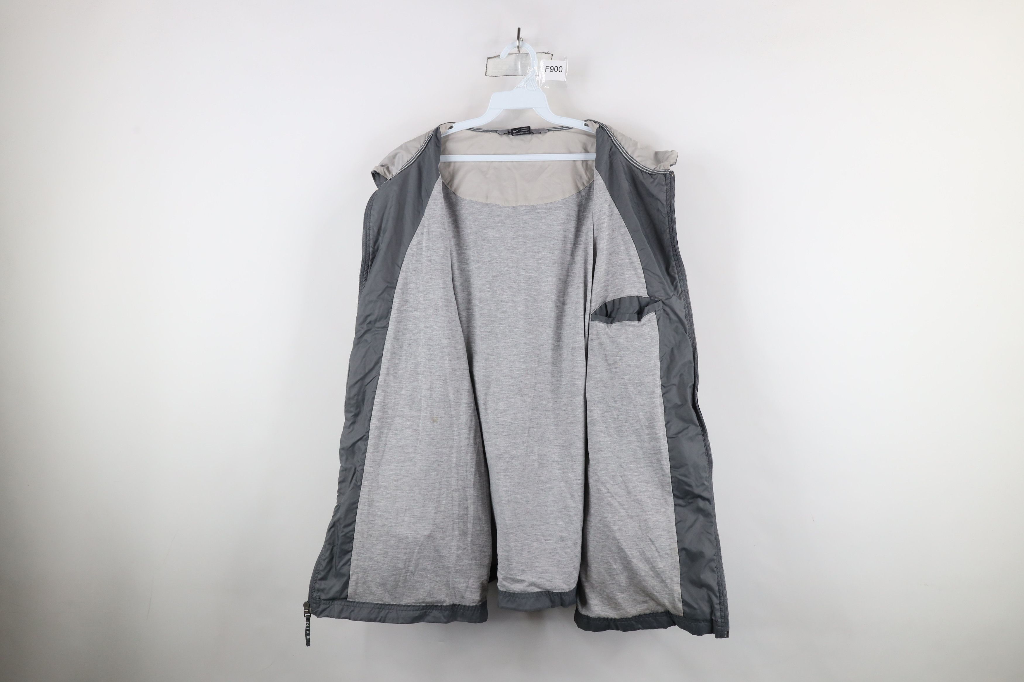 Nike × Vintage Vintage 90s Nike Scott Mini Swoosh Lined Hooded Jacket Gray Size US XXL / EU 58 / 5 - 9 Thumbnail