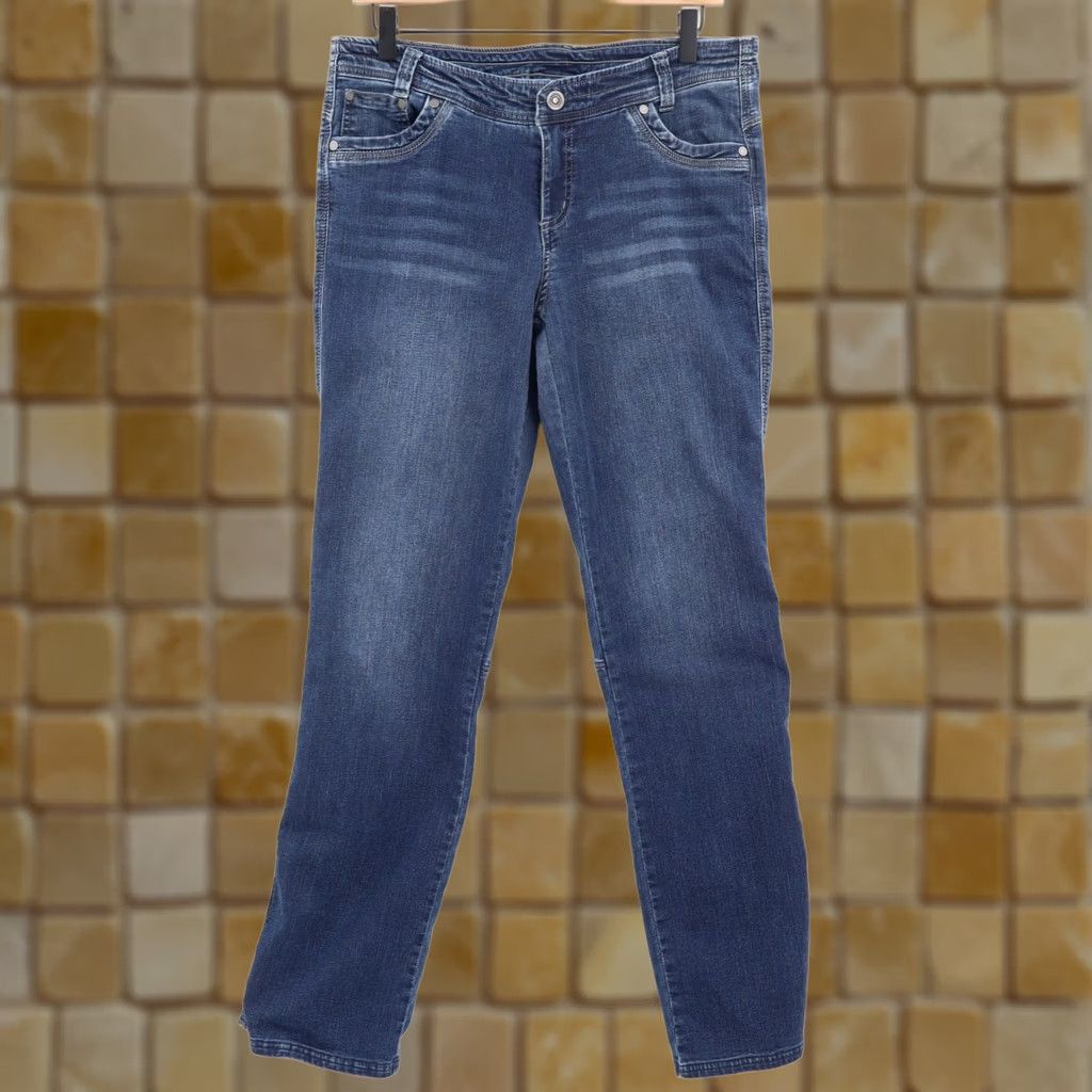 Vintage Kuhl Jeans Skinny Denim Stretch Blue Size 10 31" Inseam Regular Rise 9" 5-Pocket Logo Zipper Button Cotton Polyester Spandex Women Size 32" / US 10 / IT 46 - 1 Thumbnail