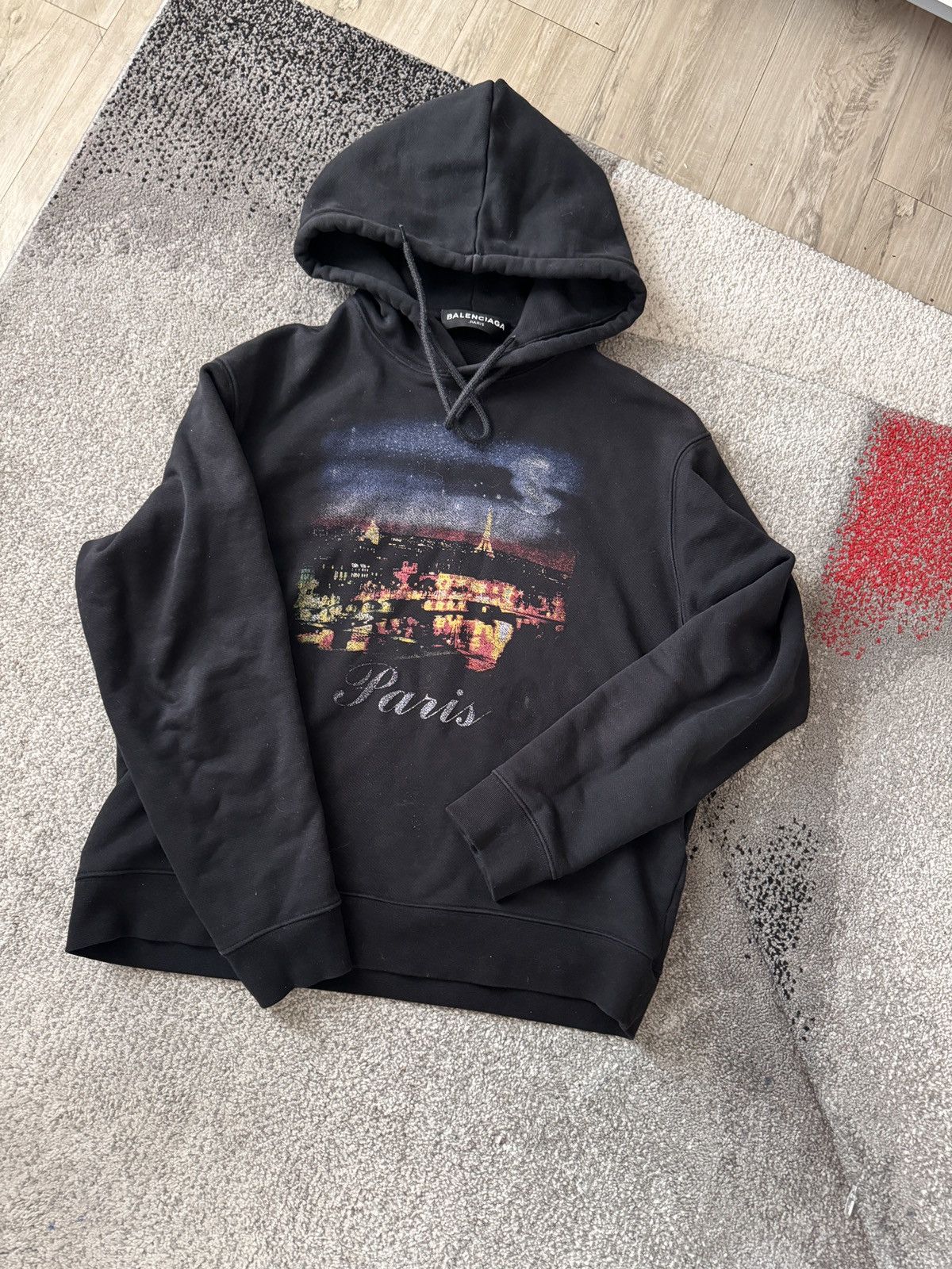 image of Balenciaga Paris Hoodie in Black, Men's (Size XS)