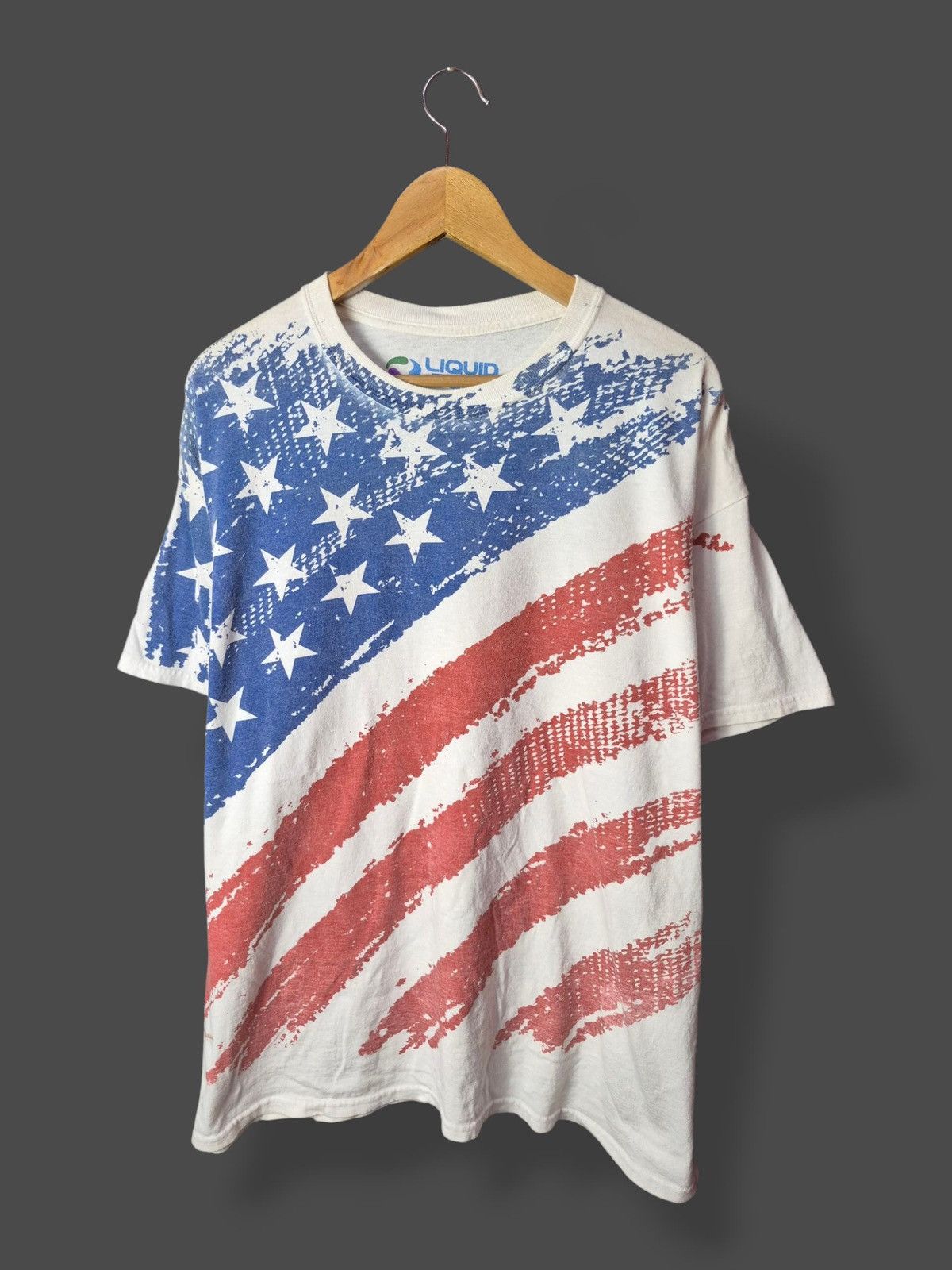 Liquid Blue 🔥 Liquid Blue Overprint American Flag Tee Size US XL / EU 56 / 4 - 1 Thumbnail
