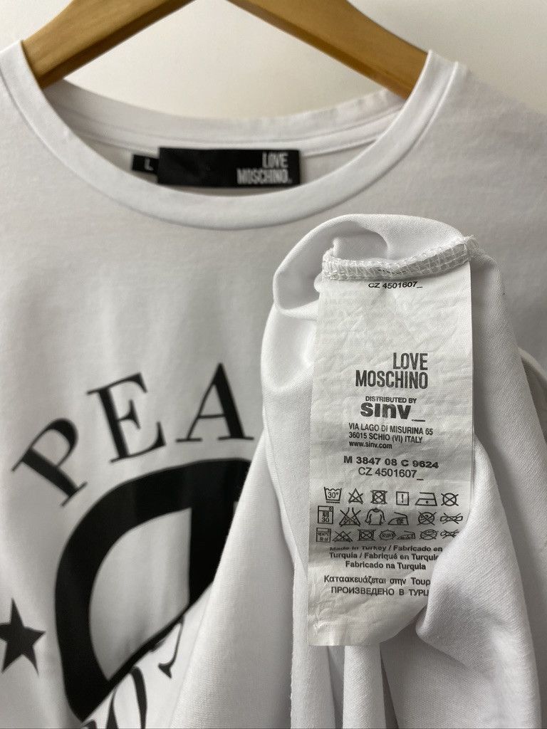 Moschino Authentic Moschino Love Peace Posse Centre Arc Spellout Tee Size US L / EU 52-54 / 3 - 6 Thumbnail