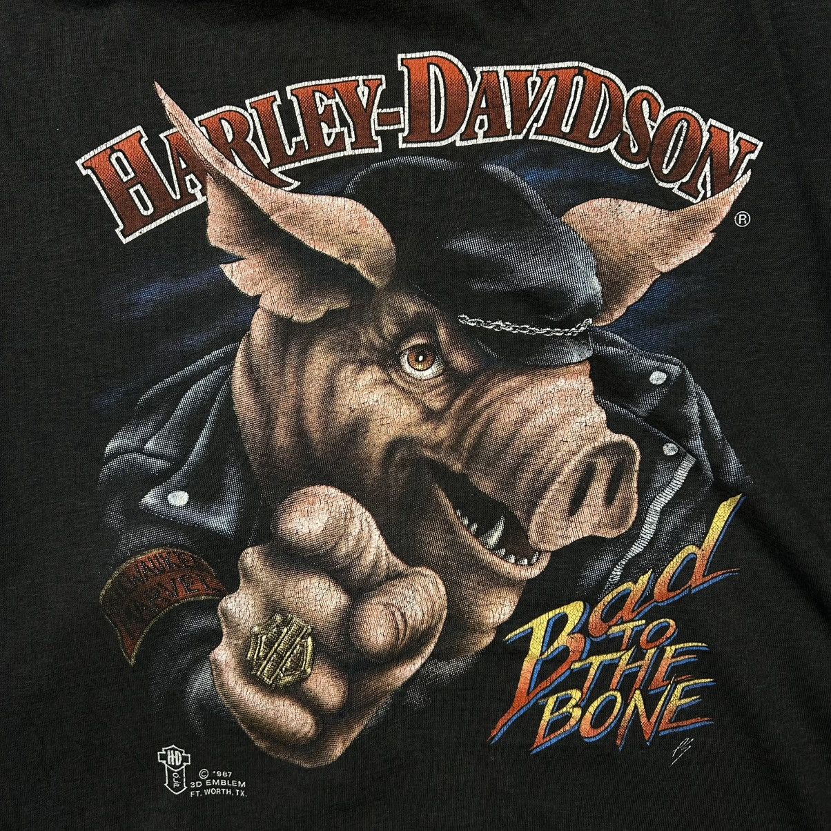 Harley Davidson Vintage 1987 Harley Davidson “Bad To The Bone” 3D Emblem Tee Size US L / EU 52-54 / 3 - 5 Thumbnail