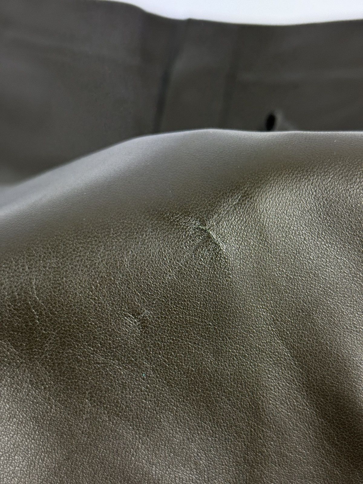Bottega Veneta KHAKI NAPPA LEATHER PANTS Size US 34 / EU 50 - 3 Thumbnail