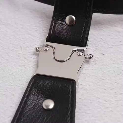 Japanese Brand Fashion faux leather tie aesthetic Size ONE SIZE - 2 Thumbnail