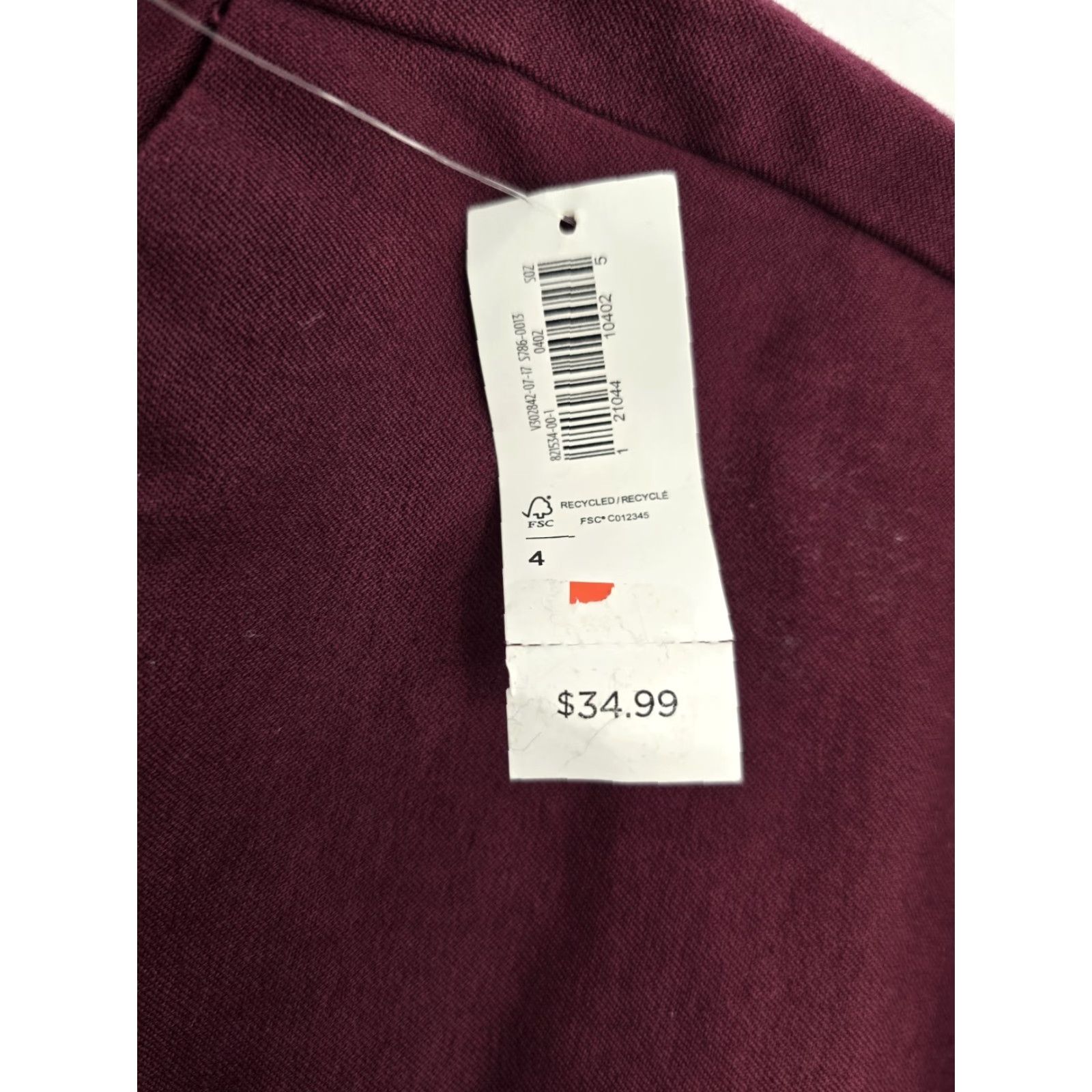 Old Navy Old Navy Women’s Mid-Rise Pixie Ankle Pants - Color Maroon - Size 4 Size 27" / US 4 / IT 40 - 5 Thumbnail