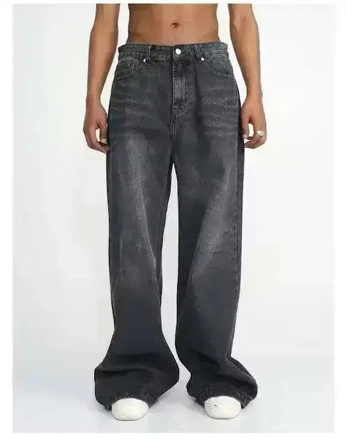 Japanese Brand Baggy Flared Wide Leg Stack Denim Jeans Size US 32 / EU 48 - 6 Thumbnail