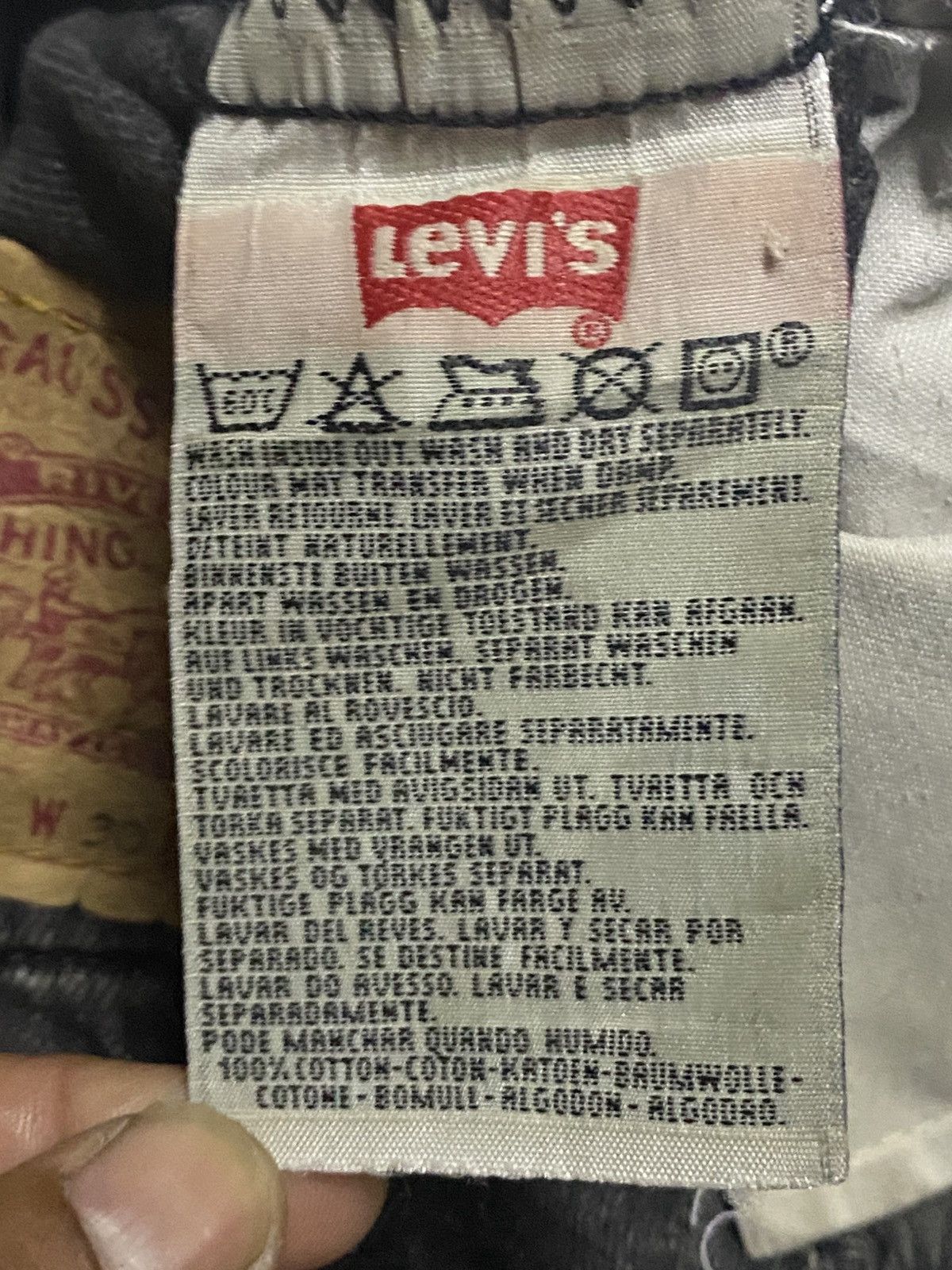 Levi's Vintage Levis 501 Black DenimTear Distressed Jeans Size US 29 - 19 Thumbnail
