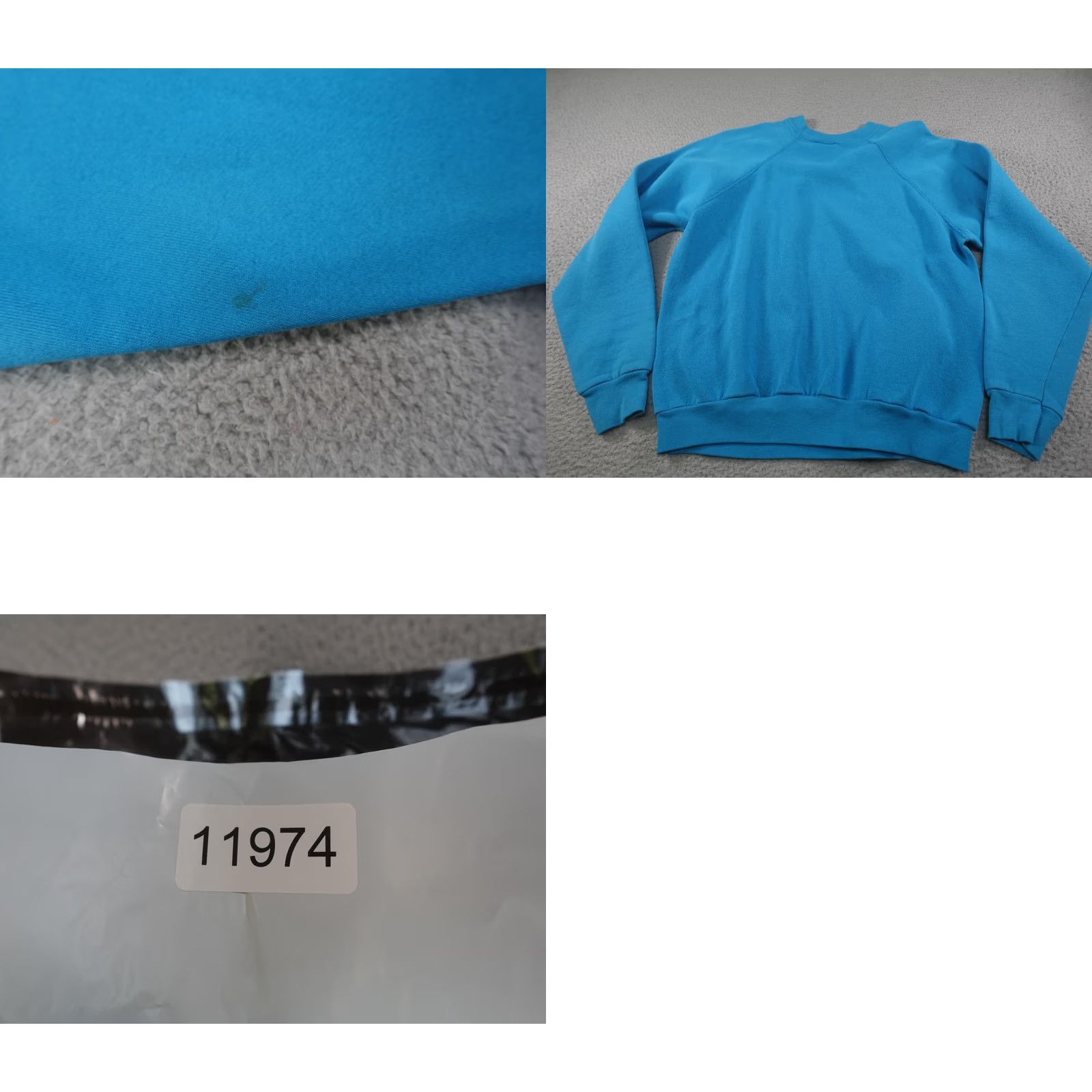 Tultex VINTAGE Tultex Sweatshirt Womens M Blue Blank Crewneck Fleece Pullover 90s Mens Womens Boys Girls Size M / US 6-8 / IT 42-44 - 8 Thumbnail