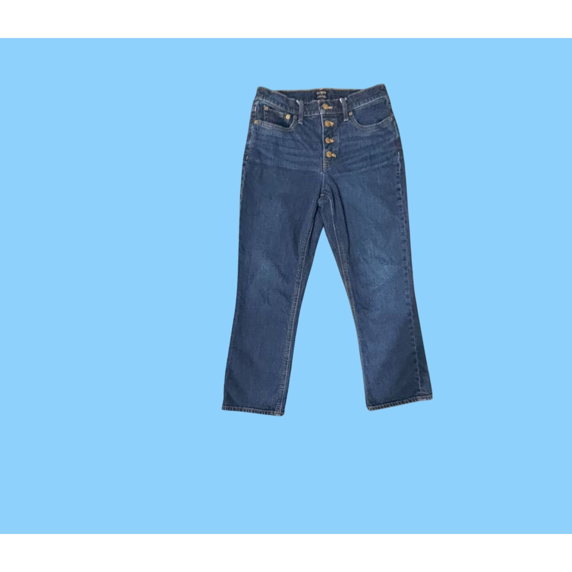 J.Crew J Crew BJ825 Mid‑Rise Flare Crop Jeans Women’s 27 Blue Denim Size 27" / US 4 / IT 40 - 1 Thumbnail