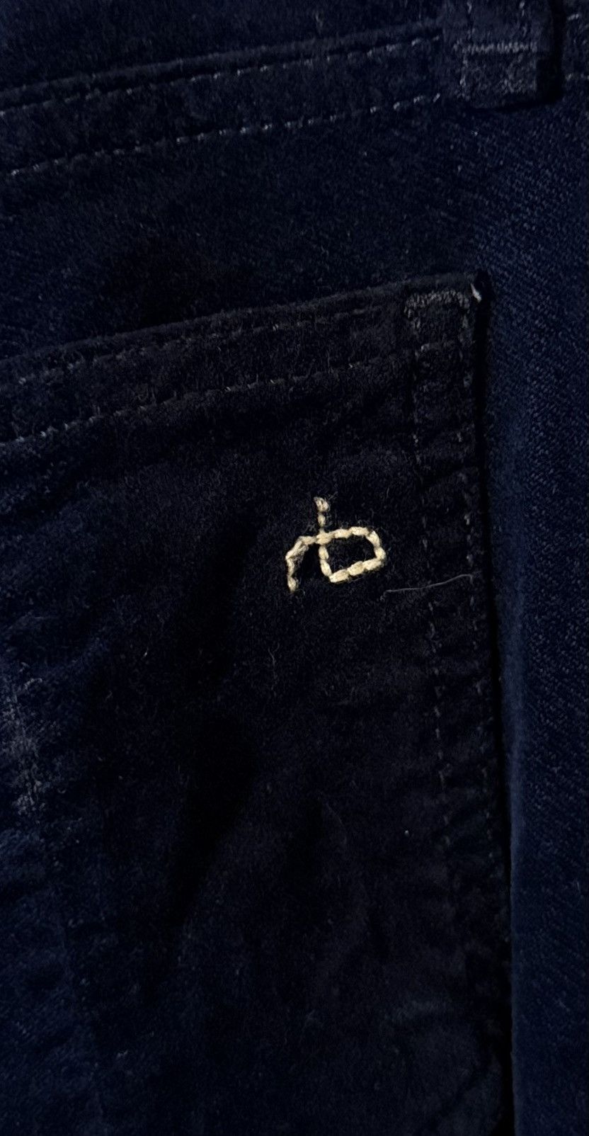 Rag & Bone Rag & Bone Midnight Navy Velvet Skinny Jeans — Size 26 Size 26" / US 2 / IT 38 - 3 Thumbnail