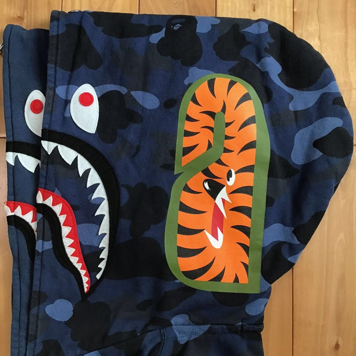 Bape BAPE Double shark full zip hoodie Blue camo a bathing ape Size US XL / EU 56 / 4 - 5 Thumbnail
