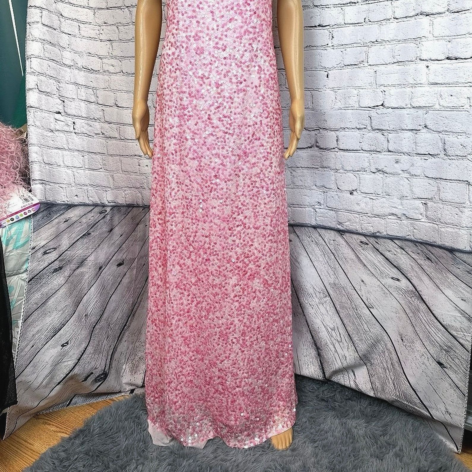 Other Marina by Marina Bresler Pink Sequined Gown - Size 12 Size XL / US 12-14 / IT 48-50 - 6 Thumbnail